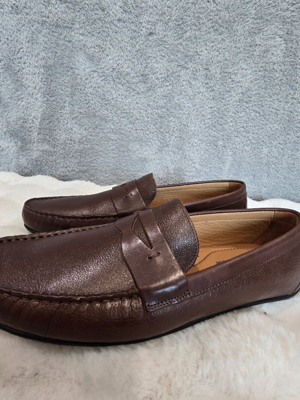 Flag LTD. Men's Mario Leather Driver Penny Loafers Brown Leather Size 11 NEW